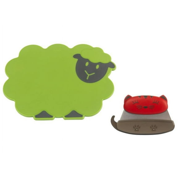 Kuhn Rikon Cutting Set 2 Piece ( Sheep Cutting Board, Cat Chopper)