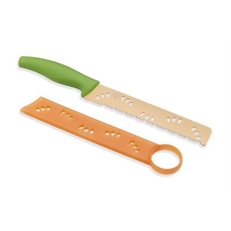 Kuhn Rikon Melon Knife For Cantaloupe, Watermelon, and Fruit, 8-Inch, Orange