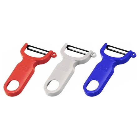 Kuhn Rikon Original Swiss Peeler 3 Piece Set, Red/White/Blue