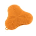 thumbnail image 1 of Kuhn Rikon Stay Clean Silicone Scrubber Sponge, Clover, Orange, 1 of 1