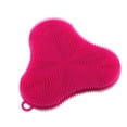 thumbnail image 1 of Kuhn Rikon Stay Clean Silicone Scrubber Sponge, Clover, Pink, 1 of 1