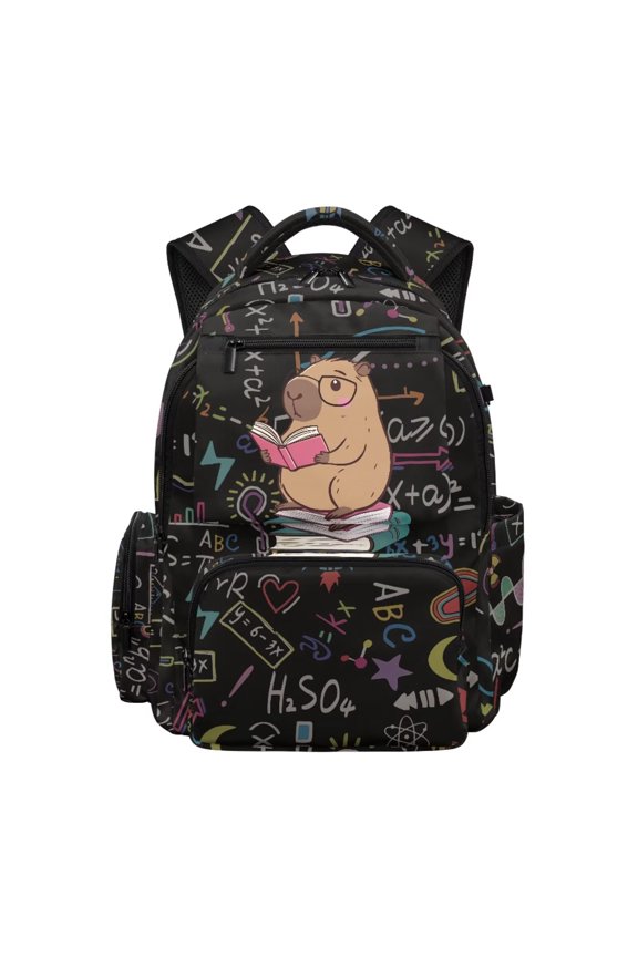 Kuiaobaty 17 Inch Kids Backpack for Boys Books Capybara Print Backpack with Adjustable Strap Lightweight School Backpack for School
