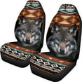 thumbnail image 1 of Kuiaobaty 2 Pack Car Front Seat Covers Vehicle Seat Covers American Tribal Geometric Wolf Pattern Car Seat Protector Automotive Accessories Decoration for Car Van Sedan Truck, 1 of 7