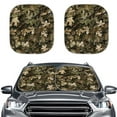 thumbnail image 1 of Kuiaobaty 2 Pieces Car Windshield Sun Shade Camo Hunting Forest Easy to Install Blocks UV Rays Sun Visor Mat Universal Fit Small Sedans Mini SUVs Trucks Exterior Accessories, 1 of 6