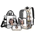 thumbnail image 1 of Kuiaobaty 3 Piece Clear Backpack and Lunch Bag Set for Boys Girls Hole Clear Backpack and Pencil Case See Through PVC Bookbag with Lunch Box for School, Hole Yorkshire Terrier Print, 1 of 5