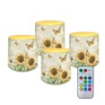thumbnail image 1 of Kuiaobaty 4 PCS Flameless LED Candle with 4H 8H Timer Remote Retro Butterfly Sunflower Electric Pillar Candle with Color Changing Control for Room Fall Wedding Christmas Decor, 1 of 7