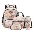 thumbnail image 1 of Kuiaobaty 4 Pcs Backpack and Lunch Box Set for Girls Multi Pockets Daypack with Water Bottle Holder Lightweight Backpack and Pencil Bags Set for School, Giraffe Flower Print, 1 of 7