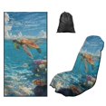 thumbnail image 1 of Kuiaobaty 60 x 33 Inch Car Seat Covers Towel Sea Turtle Print Car Seat Protector Front Seats Only with Storage Bag Quick-Dry Sweat Towels for Gym Workout, Running, Swimming, Beach and Hiking, 1 of 8