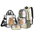 thumbnail image 1 of Kuiaobaty Art Capybara Print Clear Backpack for Boys Girls Polka Dot Print Bookbag and Pencil Case with Zipper Heavy Duty Clear Backpack and Lunch Bag for School, 1 of 5