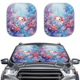 thumbnail image 1 of Kuiaobaty Axolotl Coral Sea Bubble Pattern Foldable Car Windshield Sun Shade Fit Most Cars SUVs Trucks Sedans 2 Pieces Blocks UV Ray Visor Protector Sunshade Cow Automotive Accessories, 1 of 6