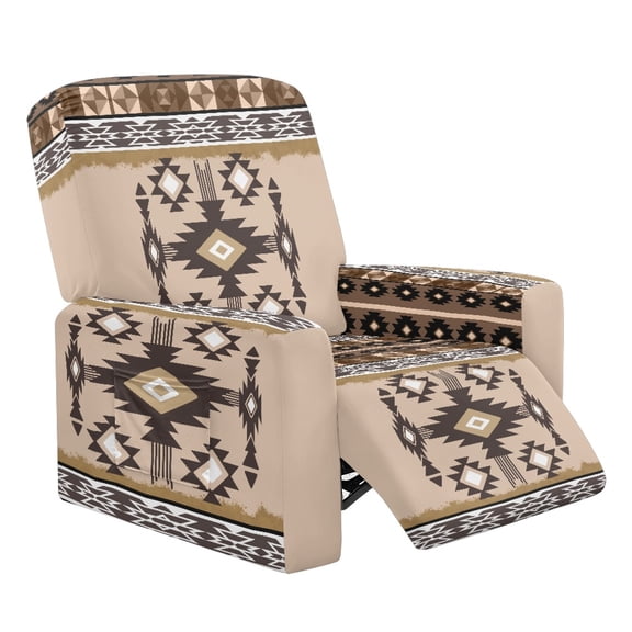 Kuiaobaty Aztec Pattern Reclining Sofa Slipcover Nonslip Recliner Chair Cover Breathable Recliner Couch Cover Stretch Reclining Slipcover with Side Pocket for Living Room