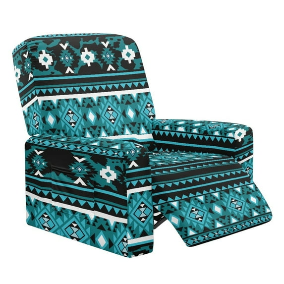 Kuiaobaty Aztec Pattern Reclining Sofa Slipcover with Pocket Stretch Recliner Chair Cover Large Reclining Slipcover Easy Installation Recliner Couch Cover for Living Room