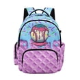 thumbnail image 1 of Kuiaobaty Baseball Print Backpack for Girls 8-12 Ice Cream Print Backpack with Padded Strap 17 Inch Bookbag Daypack for School, Purple, 1 of 7