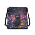 thumbnail image 1 of Kuiaobaty Black Cat Daisy Print Crossbody Bag for Women, Lightweight Sturdy Vegan Leather Shoulder Handbag Crossbody, Casual Portable Satchel Purse with Adjustable Strap for Travel, 1 of 7