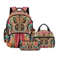 thumbnail image 1 of Kuiaobaty Boho Butterfly Print Backpack Set with Pencil Case for Boys Girls 17 Inch Backpack and Matching Lunch Bag Lightweight Bookbag and Lunch Box for School Camping, 1 of 7