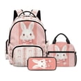 thumbnail image 1 of Kuiaobaty Bunny Floral Print Backpack with Lunch Bag & Pencil Case for Girls 8-12 Large Capacity Backpack with Pencil Pouch Portable Lunch Box and Bookbag with Bottle Holder for School Picnic, 1 of 7