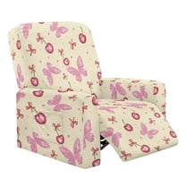 Kuiaobaty Butterfly Cherry Print Reclining Sofa Slipcover Easy Installation Recliner Chair Cover Large Breathable Reclining Slipcover Durable Recliner Couch Cover with Pocket for Living Room