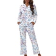 thumbnail image 1 of Kuiaobaty Butterfly Cow Print Pajamas Set for Womens Teen Causal Home Loungewear Sleepwear Set of 2 Pieces Long Sleeve Loose Tops and Long Pants, Size 2XL, 1 of 7