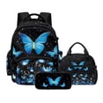 thumbnail image 1 of Kuiaobaty Butterfly Flower Print Backpack and Lunch Bag Set for Girls Lightweight Backpack Pencil Case with Zipper Roomy Sturdy Bookbag Lunch Box with Adjustable Strap for School Picnic, 1 of 7