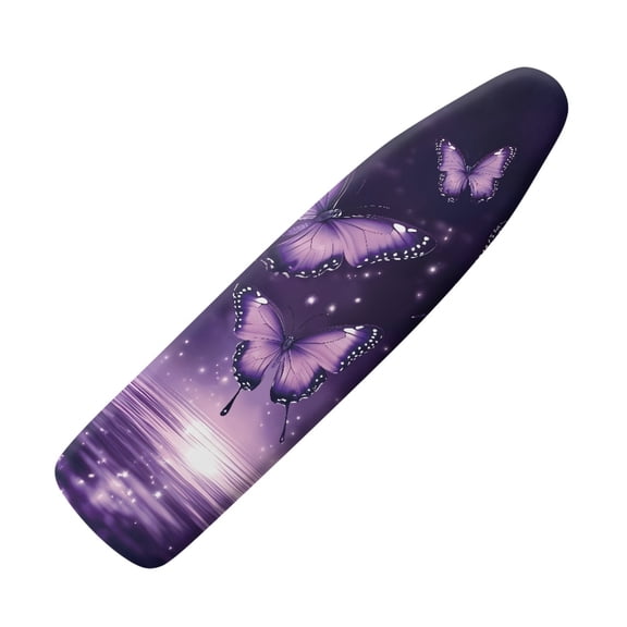 Kuiaobaty Butterfly Water Violet Pattern Ironing Board Cover Soft Heavy Duty Iron Covers Protective Scorch Polyster Standard Size 15 x 54 Inch Snug Fit Ironing Board Home Decoration