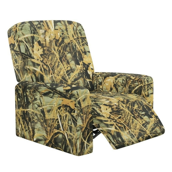 Kuiaobaty Camo Hunting Pattern Recliner Couch Cover Heavy Duty Reclining Sofa Slipcover Nonslip Recliner Chair Cover with Side Pocket Comfortable Reclining Slipcover for Living Room