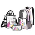 thumbnail image 1 of Kuiaobaty Cat Cloud Print Clear Backpack Set for Kids Girls Cherry Blossom Print Clear Backpack and Pencil Pouch Large Capacity PVC Bookbag with Lunch Bag for Stadium School, 1 of 5