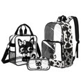 thumbnail image 1 of Kuiaobaty Cat Cow Print Clear Backpack and Pencil Case Set for Girls Clear Backpack and Lunch Bag Set See Through PVC Bookbag with Pencil Case for School, 1 of 5
