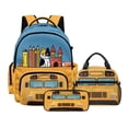 thumbnail image 1 of Kuiaobaty Cat School Bus Print Kids Backpack Set of 3 Large Capacity Backpack and Lunch Box Set with Cup Holder Roomy Sturdy Bookbag with Pencil Case with Zipper for School Hiking, 1 of 7