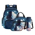 thumbnail image 1 of Kuiaobaty Cat Stars Print 17 Inch Backpack and Lunch Bag Set for Teens Large Capacity Backpack and Water Bottle Holder Multi Pockets Bookbag Pencil Case with Zipper for School, 1 of 7