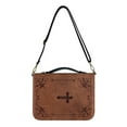 thumbnail image 1 of Kuiaobaty Cross Flower Print Bible Case Covers PU Leather Bible Carrying Holder Bag with Handle and Adjustable Shoulder Strap Large Size Study Bible Case for Women Girls, M, 1 of 7