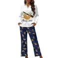 thumbnail image 1 of Kuiaobaty Cute Sloth Print Womens Pajamas Set Button Down 2 Piece Pjs Long Sleeve Oversized Sleepwear with Pockets, XS, 1 of 7