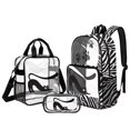 thumbnail image 1 of Kuiaobaty Daisy Cat Print Backpack Set for Girls Zebra Print Clear Backpack and Pencil Case with Zipper See Through PVC Bookbags and Pencil Case for School, 1 of 5