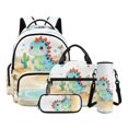 thumbnail image 1 of Kuiaobaty Dinosaur Cactus Print Backpack and Lunch Bag Set for Kids 8-12 Multi Pockets Backpack and Pencil Case Set with Zipper Portable Insulated Lunch Box with Water Bottle Sleeve for School, 1 of 7