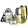thumbnail image 1 of Kuiaobaty Dinosaur Print Clear Backpack Set for Kids Boys Truck Print Clear Backpack and Lunch Bag with Bottle Holder Large Capacity Bookbags with Pencil Case for School, 1 of 5