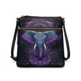 thumbnail image 1 of Kuiaobaty Elephant Print Crossbody Bag for Women, Mandala Flower Print Vegan Leather Messenger Handbag Crossbody, Ethnic Style Shoulder Purse with Adjustable Strap for Travel, Black, 1 of 7