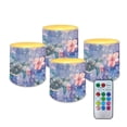 thumbnail image 1 of Kuiaobaty Flameless Votive Candles 4 Pcs LED Pillar Candle Tealights Long Lasting with Remote Timer for Indoor Outdoor Coastal Home Decoration Sea Turtle Hibiscus Flower Pattern, 1 of 7