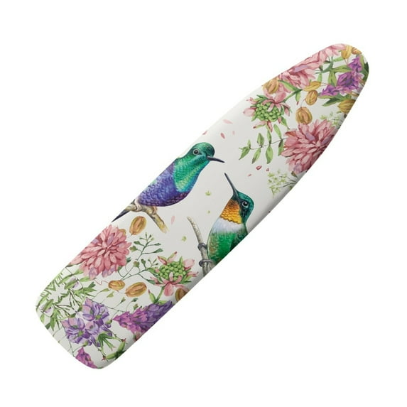 Kuiaobaty Floral Hummingbird Leaf Pattern Ironing Board Cover Non-Slip Universal Stretchy Cover with Hook and Loop Fastener Strap and Elasticized Edges for Friends Home Decor