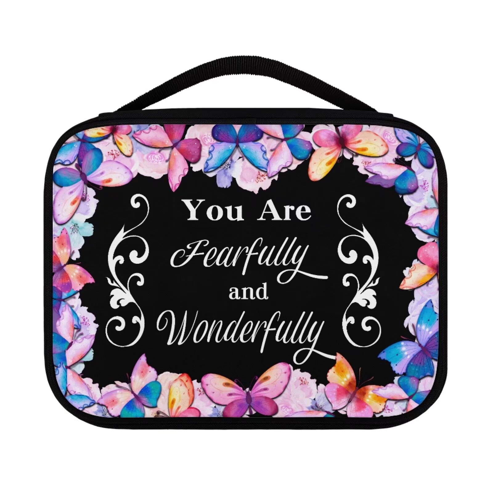 Kuiaobaty Flower Butterfly Bible Cover Zippered Bible Cover Case for