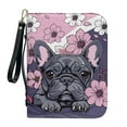 thumbnail image 1 of Kuiaobaty French Bulldog Cherry Blossom Print PU Leather Bible Cover with Handle, Waterproof Bible Case Tote Bag Portable Study Bag Bible Carrying Case with Wristlet Strap for Women Men, XL, 1 of 7