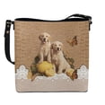 thumbnail image 1 of Kuiaobaty Golden Retriever Print Crossbody Bag for Women, Lemon Butterfly Print Bucket Handbag Bag Crossbody with Adjustable, Large Capacity Leather Shoulder Purse for Travel, Brown, 1 of 6