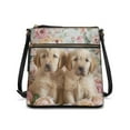thumbnail image 1 of Kuiaobaty Golden Retriever Rose Print Crossbody Bag for Women, Casual Lightweight Vegan Leather Crossbody Handbag with Smooth Zipper, Sturdy Waterproof Shoulder Purse for Travel & Shopping, 1 of 7