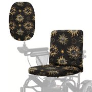 Kuiaobaty Gothic Sun Print Mobility Scooter Seat Cover for Elderly Moon Stars Print Electric Wheelchair Seat Cover Dustproof Mobility Scooter Seats Covers