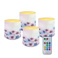 thumbnail image 1 of Kuiaobaty Gradient Daisy Flower Flameless LED Battery Candles with 18-Key Remote Timer Function Electric Fake Plastic Pillar Candles for Tabletop Coastal Home Decor, Pack of 4, 1 of 7