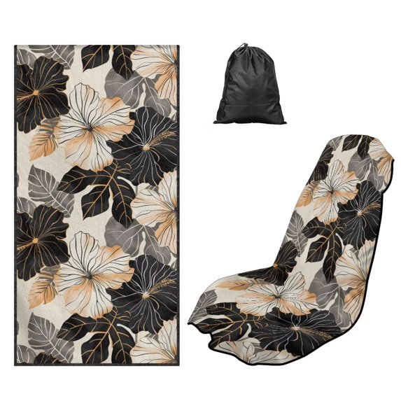 Kuiaobaty Hibiscus Print Car Seat Towel Cover After Gym Anti-Slip Soft Towel Bucket Seat Covers 60 x 33 Inch Universal Sweat Towels for Truck Sedan SUV, Easy to Install
