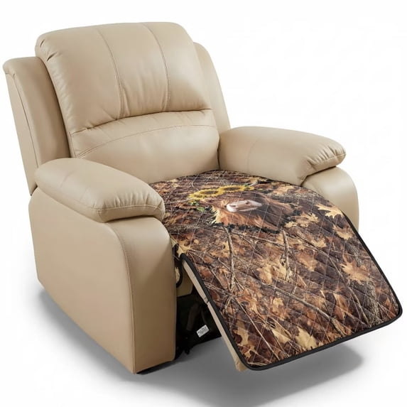Kuiaobaty Highland Cow Print Quilted Reclining Sofa Slipcover, Camo Hunting Non Slip Armless Seat Cushion Cover, Breathable Washable Furniture Protector Perfect Gift for Family