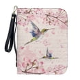 thumbnail image 1 of Kuiaobaty Hummingbird Cherry Blossom Print Bible Cover for Women Men Lightweight Bible Case PU Leather Organizer Expand Brief Case Journal Case Christian Purses Handbags with Wrist Strap, XL, 1 of 7