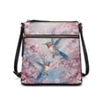 thumbnail image 1 of Kuiaobaty Hummingbird Print Crossbody Bag for Women, Cherry Blossom Print Vegan Leather Messenger Handbag Crossbody, Lightweight Shoulder Purse with Adjustable Strap for Travel, 1 of 7