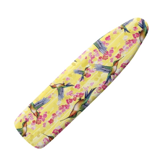Kuiaobaty Ironing Board Cover with Elastic Edge Yellow Hummingbird Flower Pattern Iron Protector Cover Dust Cover Snug Fit Ironing Board Home & Kitchen Accessories Easy to Install