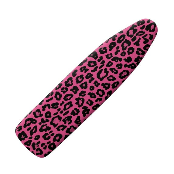 Kuiaobaty Ironing Board Cover Resist Scorching Iron Board Cover Extra Wide Table Top with Elastic Edge, Leopard Print Dark Pink