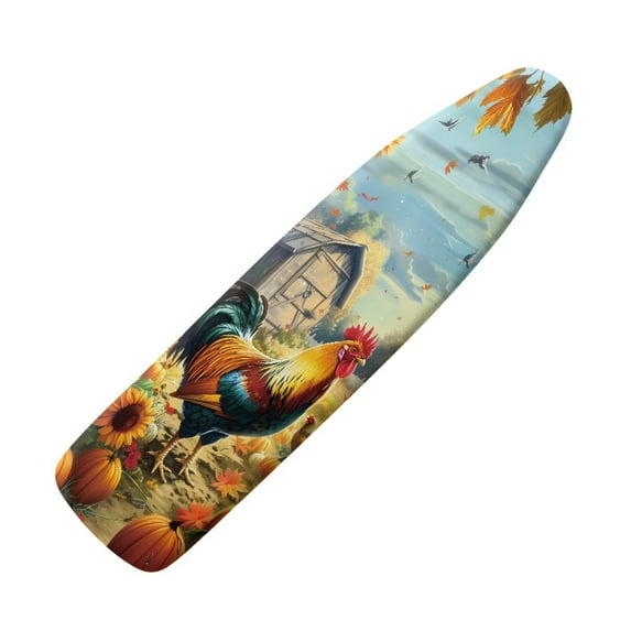 Kuiaobaty Ironing Board Cover Table Top Home Decoration Non Stick Scorch and Stain Resistant Iron Dust Cover Standard Size 15 x 54 Inch, Rooster Sunflower Pumpkin Maple Leaf